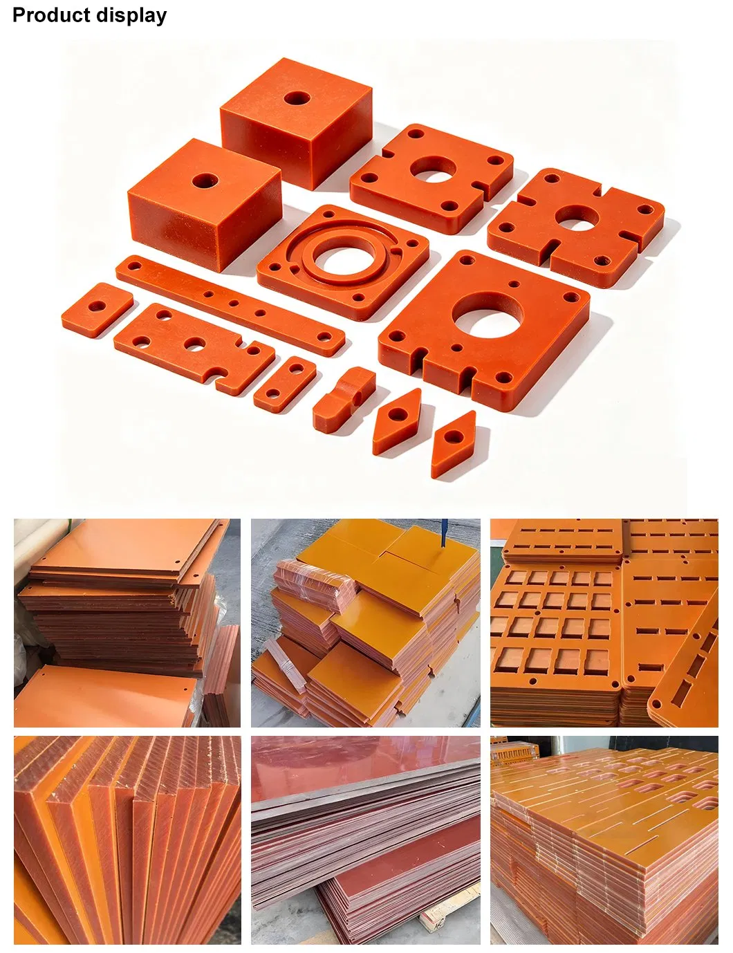 Hoja de Bakelita marrón y naranja aislante de laminado fenólico con tela para la placa de aislamiento de aparatos electrónicos laminada de epoxi