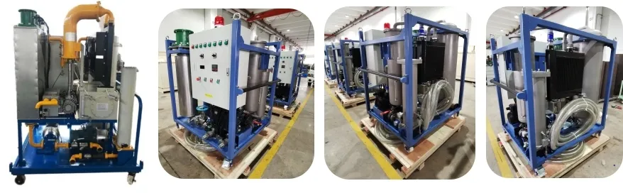 Aparato de purificación de aceite de transformador de alta vacuidad de doble etapa para aceite lubricante e hidráulico