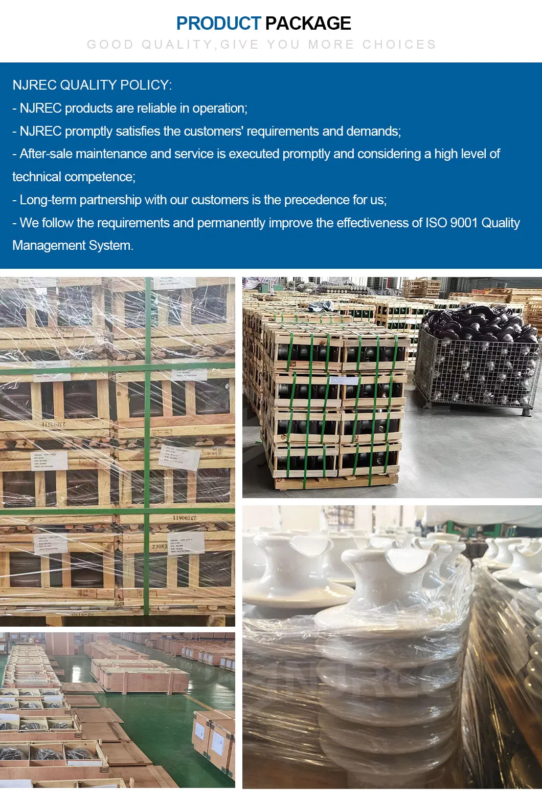 72.5kv aislante de porcelana de núcleo sólido para exteriores