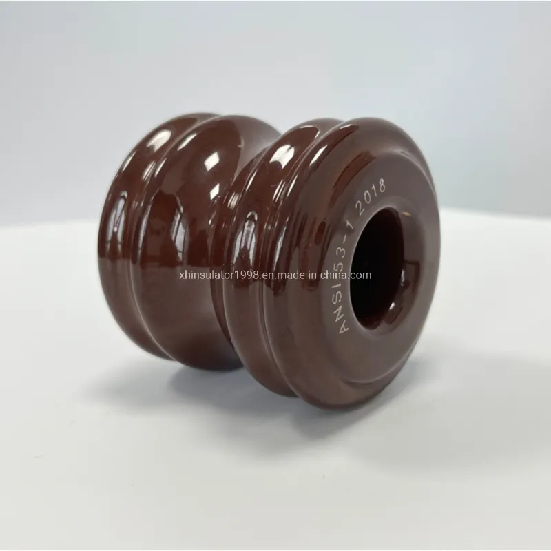 Aislador de carrete de porcelana eléctrica de baja tensión ANSI 53-1