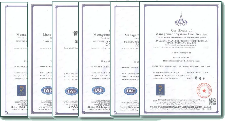 Certificados e inspección de calidad