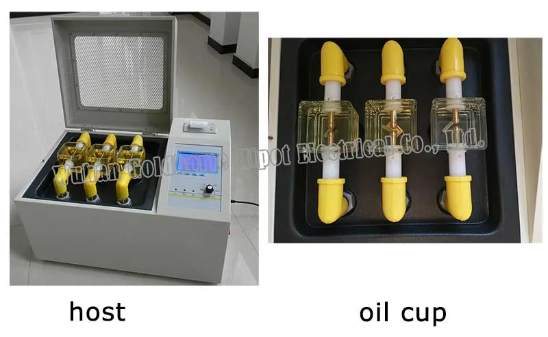 Probador de descomposición de aceite aislante, aparato de voltaje de descomposición de aceite