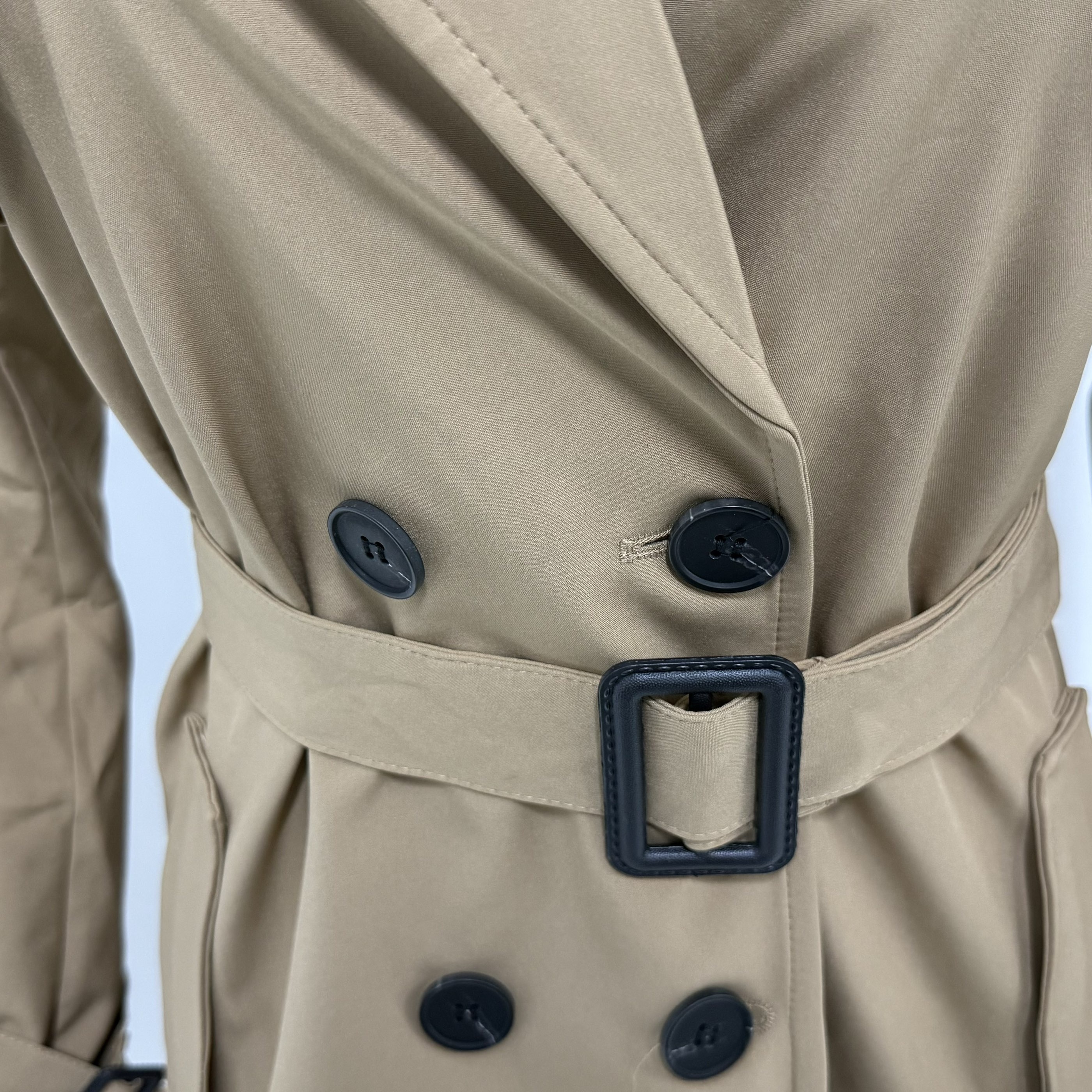 Elegant Women's Long Midi Trench Coats Winter Casual Woven Horn Button Closure Polyester Lining Hot Selling Overcoat