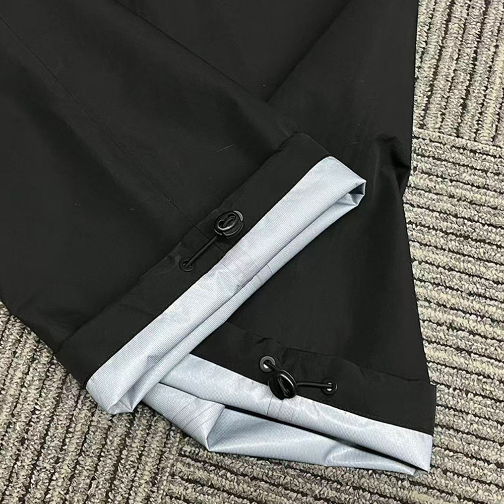Custom Logo Black Windbreaker Hoodies Set Men Waterproof Jacket And Pants