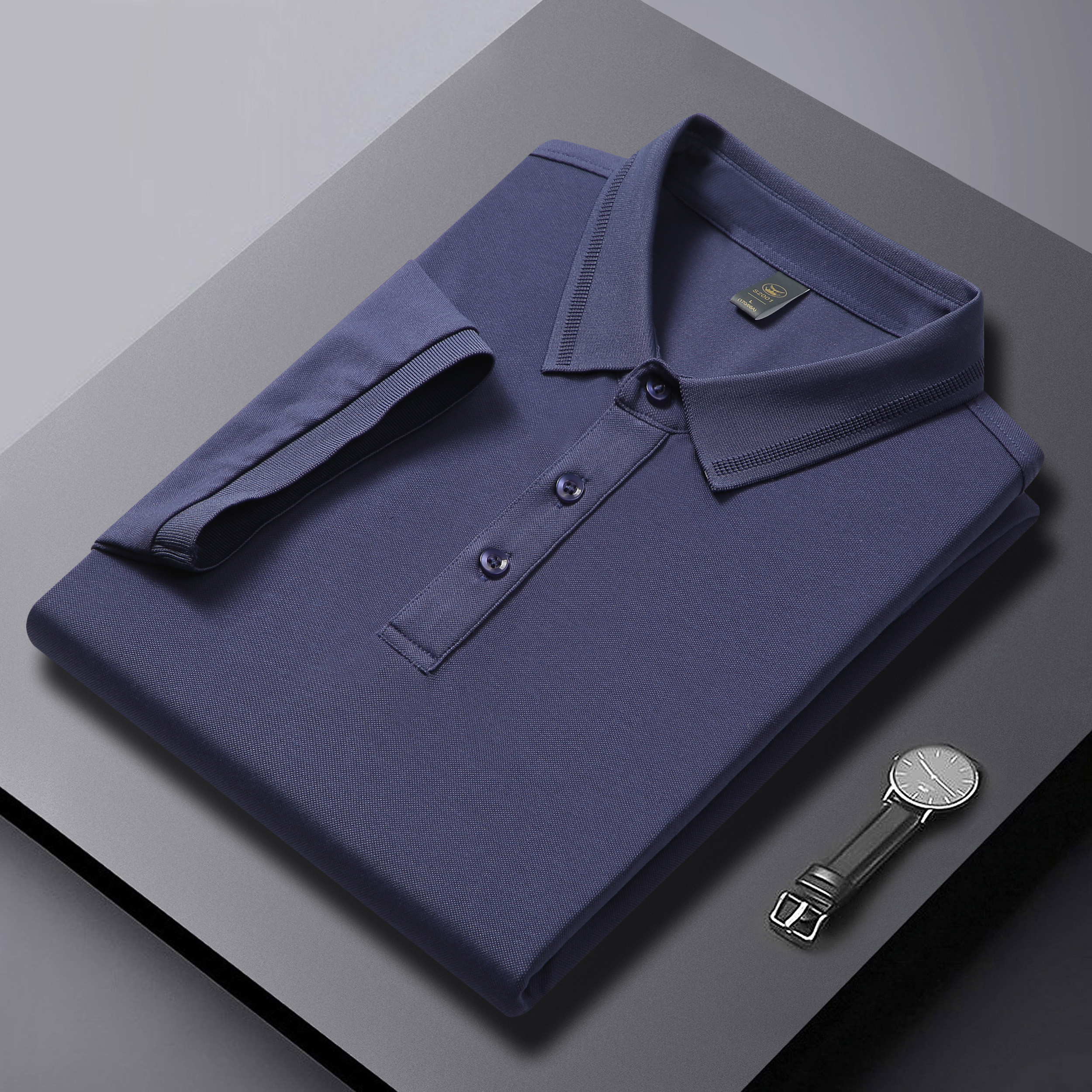 Unisex Large Size Men's Casual Polo Shirt Polyester Short-Sleeved Knitted Fabric Solid Print With Button Decoration Plain Dyed