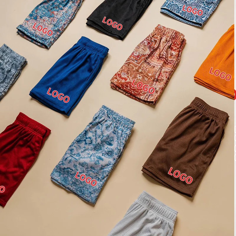Wholesale Sublimated Outfits With Zipper Pocket Mesh Blank Summer Streetwear Gym Jogger Basketball Bulk Sweat Men Unisex Shorts