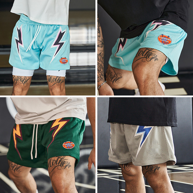 Wholesale Sublimated Outfits With Zipper Pocket Mesh Blank Summer Streetwear Gym Jogger Basketball Bulk Sweat Men Unisex Shorts