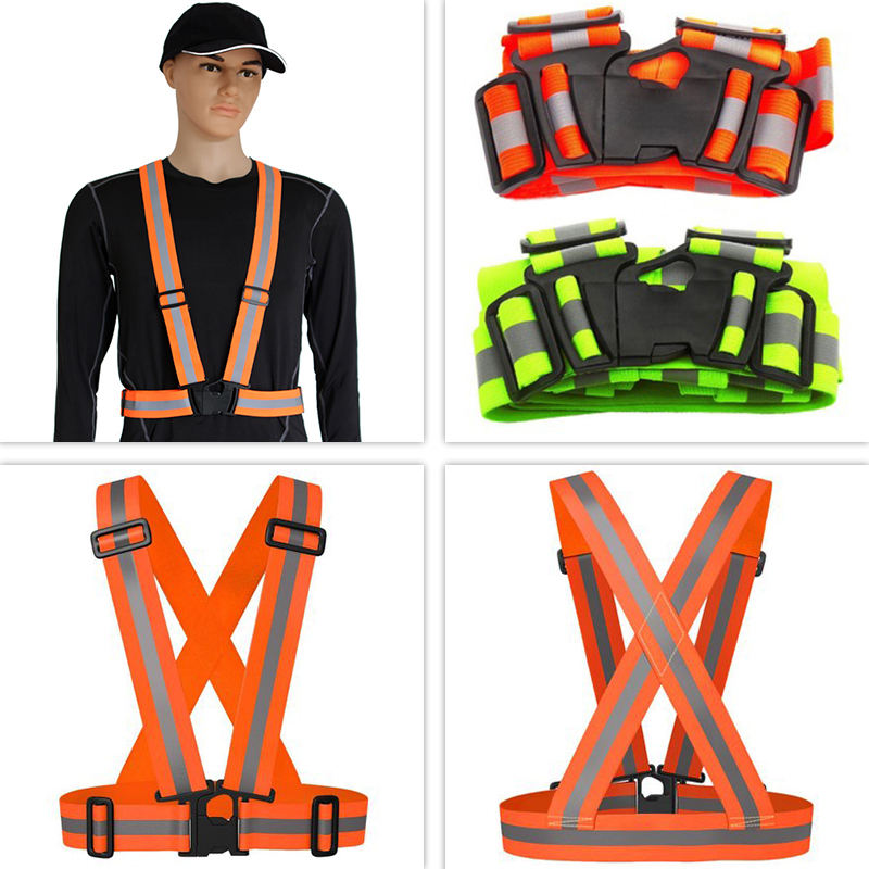 Reflective Material Wholesale Custom High Visibility Outdoor Reflective Safety Clothing Belt Reflective Vest Strap for Warning