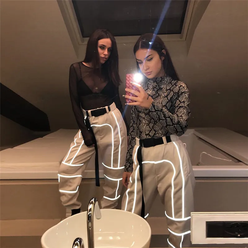 OEM Reflective Trousers Cargo Pockets Street Wear Sweat Joggers