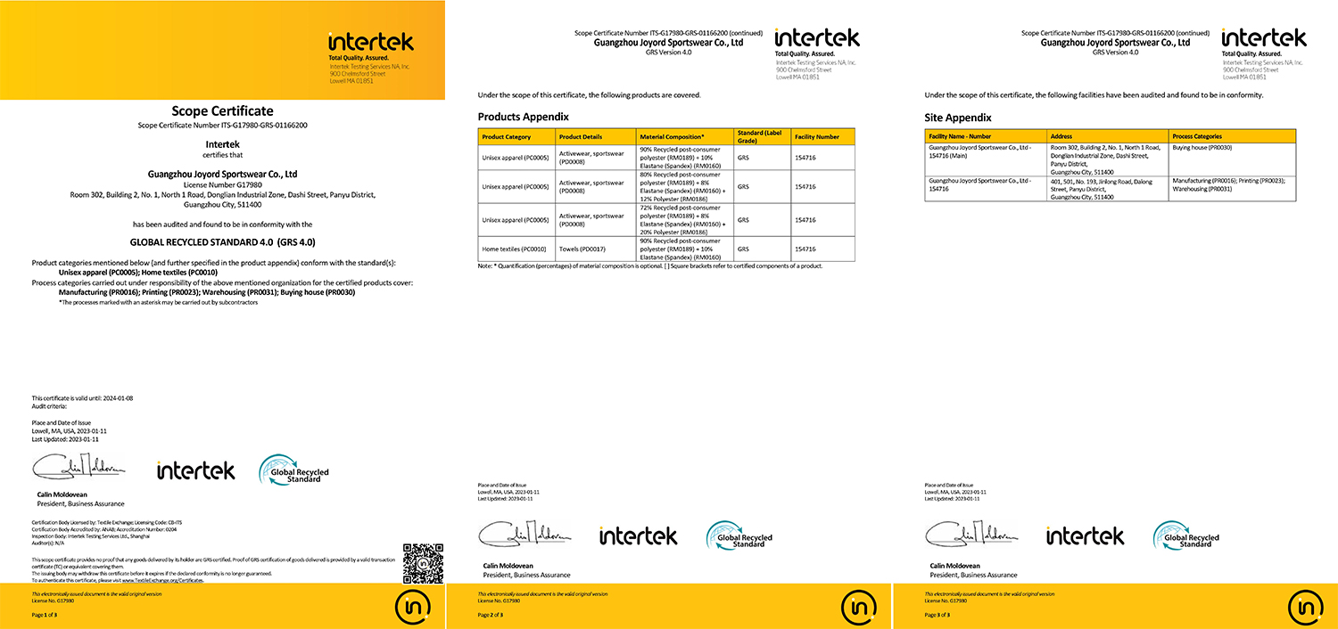 GRS Certificate Details