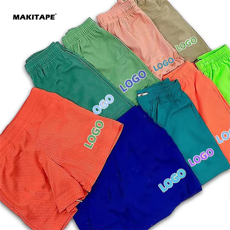 KT8 Manufacturer Blank Custom Logo Printing High Quality Shorts Plus Size Polyester Basketball Gym Mesh Men's Shorts With Pocket