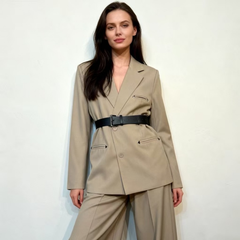 2026 New Women's Long Formal Office Anti-Wrinkle Worsted Fabric Loose-fit Suit Set Women's Suits &amp; Blazers
