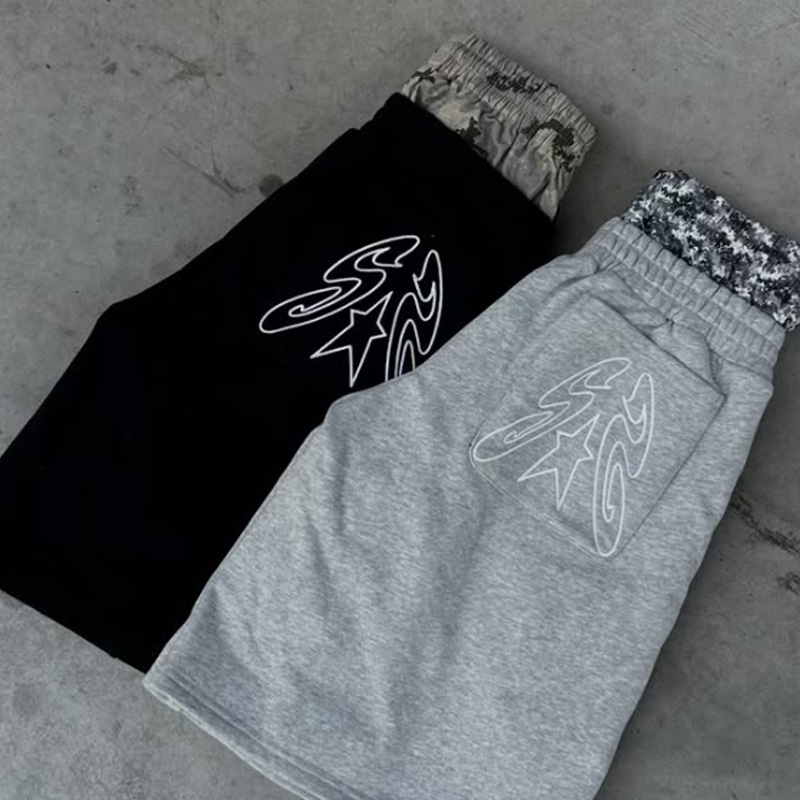 Custom Double Waist Men's Streetwear Shorts Heavyweight Baggy Sweat Gym Shorts for Men Hip Hop Fashion
