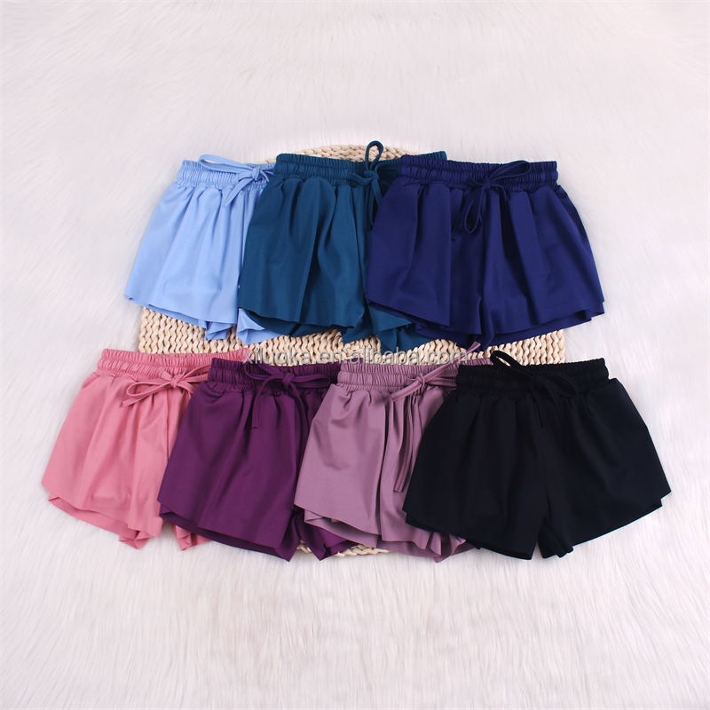 2 in 1 Kids Gym Sports Butterfly Shorts Tennis Running Summer Girls Shorts