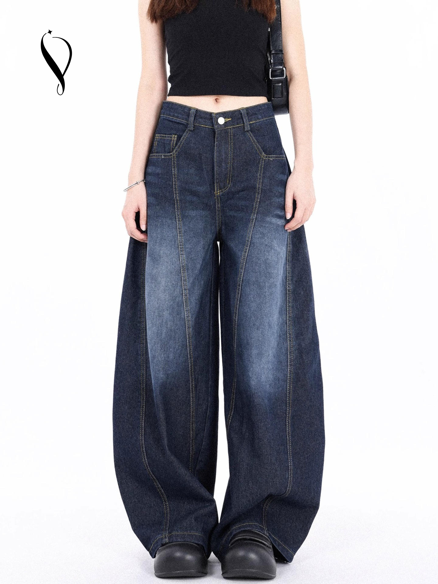 Custom Breathable High Waist Relaxed Y2K Denim Jeans Loose Acid Wash Multi-color Retro Wide Leg Summer Distressed Design