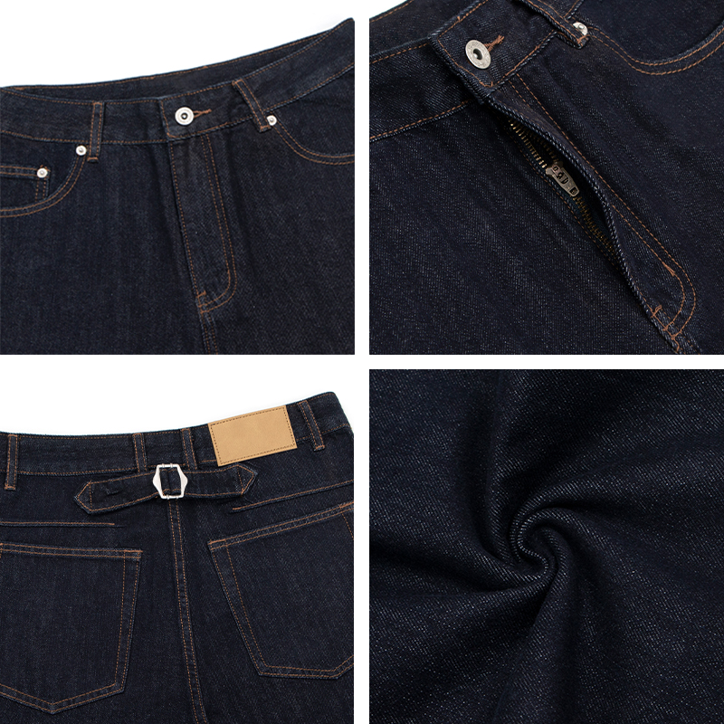 Manufacturer Custom High Quality Straight-leg Raw Denim Pants Streetwear Wholesale Unisex Casual baggy clean fit Wash Jeans