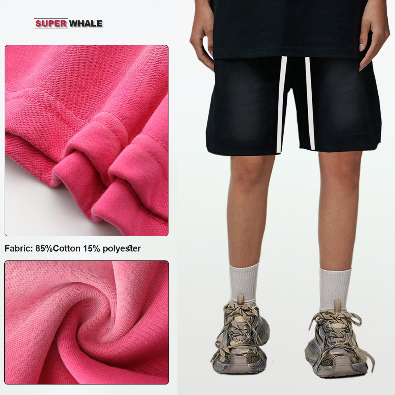 Wholesale Custom Vintage Wash Cotton Shorts High Quality Vintage Washed Shorts