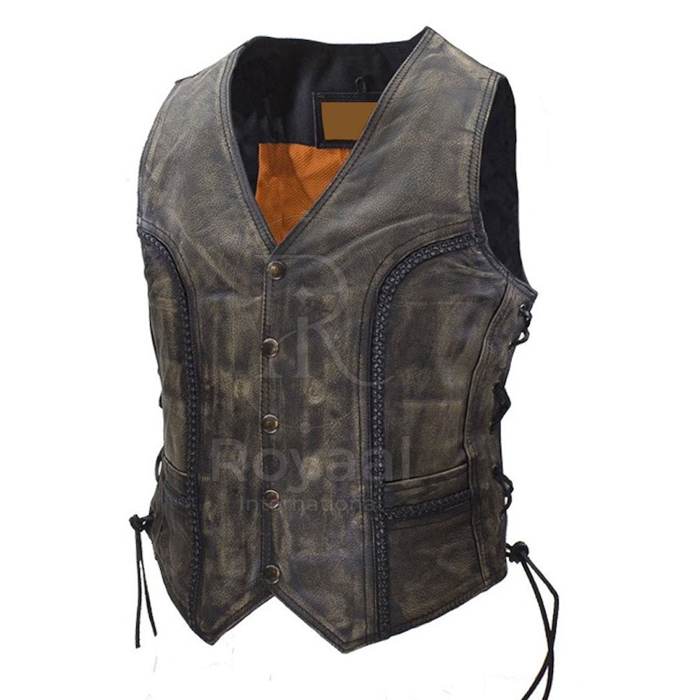 Low Moq Unique Design Hot Selling Leather Vest Breathable Comfortable Premium Quality Leather Vest For Men