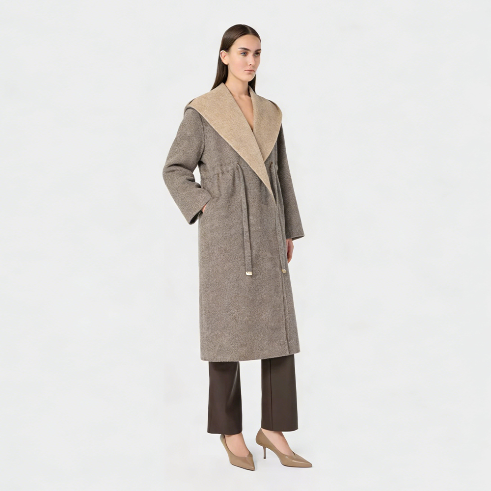 93% Wool 7% Nylon Women's Winter Long Wool Overcoat Hooded Coat for Ladies Warm Original Designs 2000+ Yearly Creations