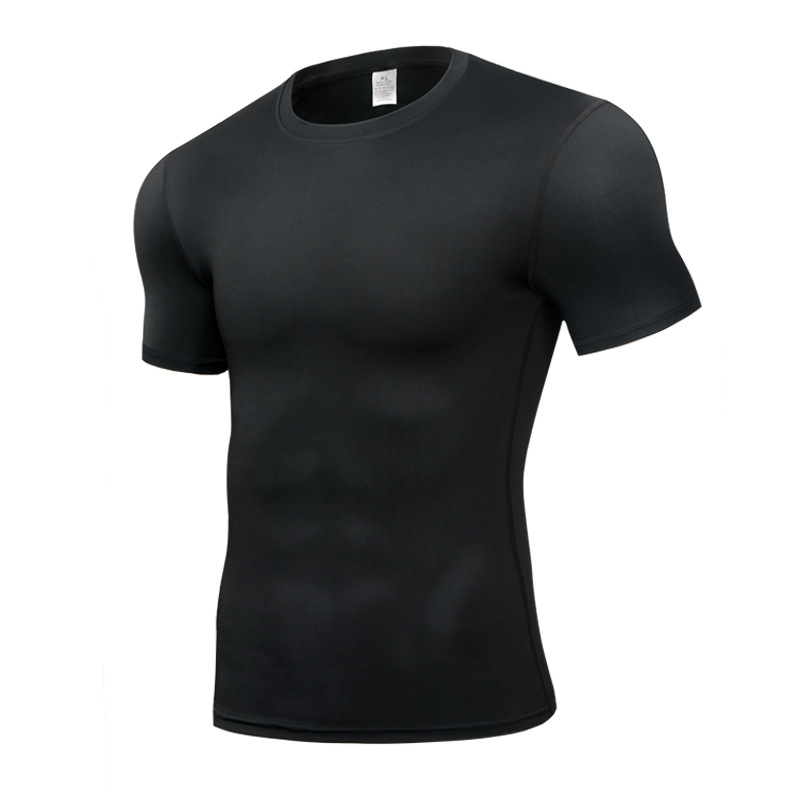 Wholesale Compression Shirt Men's Elastic Quick Drying Running Short Sleeve Men T-shirt Sports Fitness Tights