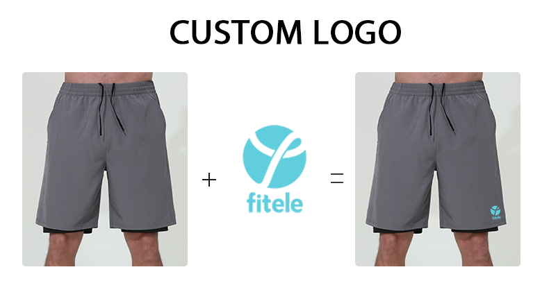 Running Breathable Men 2 in 1 Layers Sports Track Tissue Workout High Waist Gym Shorts With Pockets