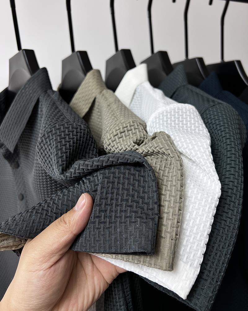 Custom Men's Short-sleeve Polo Shirt Summer Business Fashion T-shirt Button Ice-feel Breathable Fabric Best Golf Dark Color