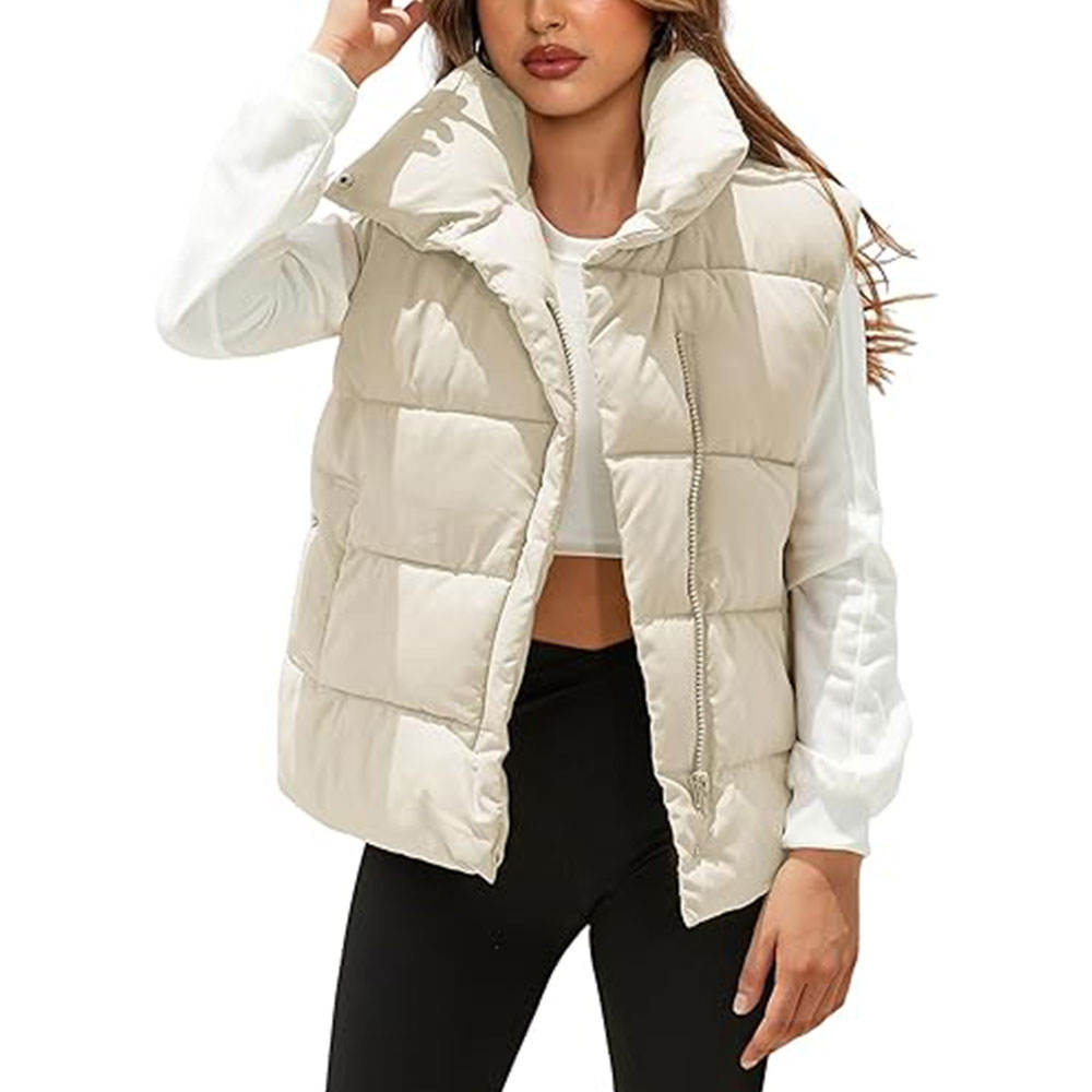 Custom Logo Make Your Own Design 100%Polyester Waterproof Zipper Women Puffer Vest Jacket Plus Size Men's Vests And Waistcoat