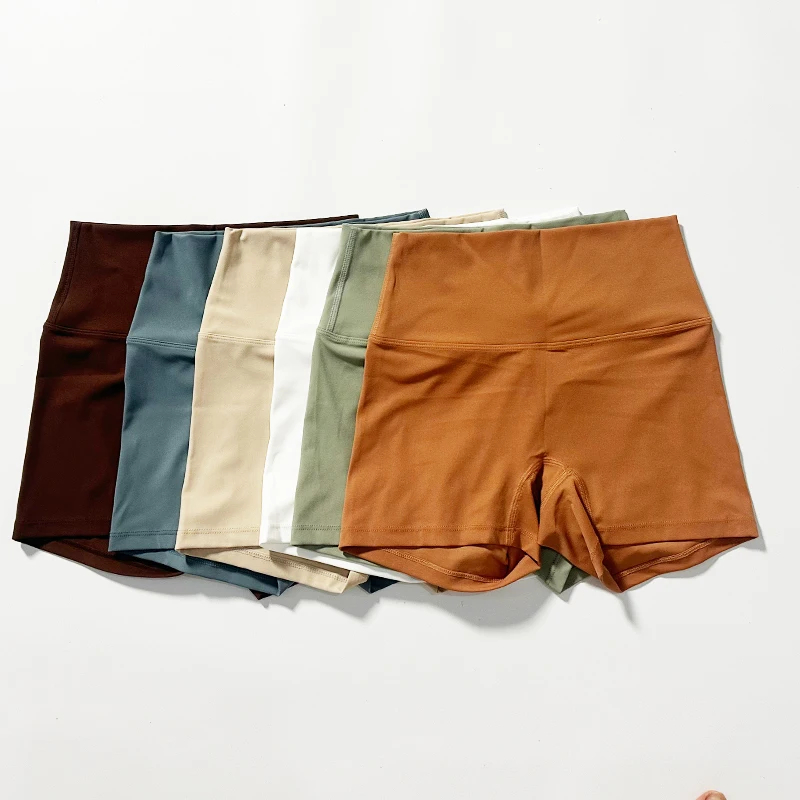 Solid Color Soft Women Fitness Sports Yoga Short Leggings Comprehensive Training Jog High Waist Short Shorts