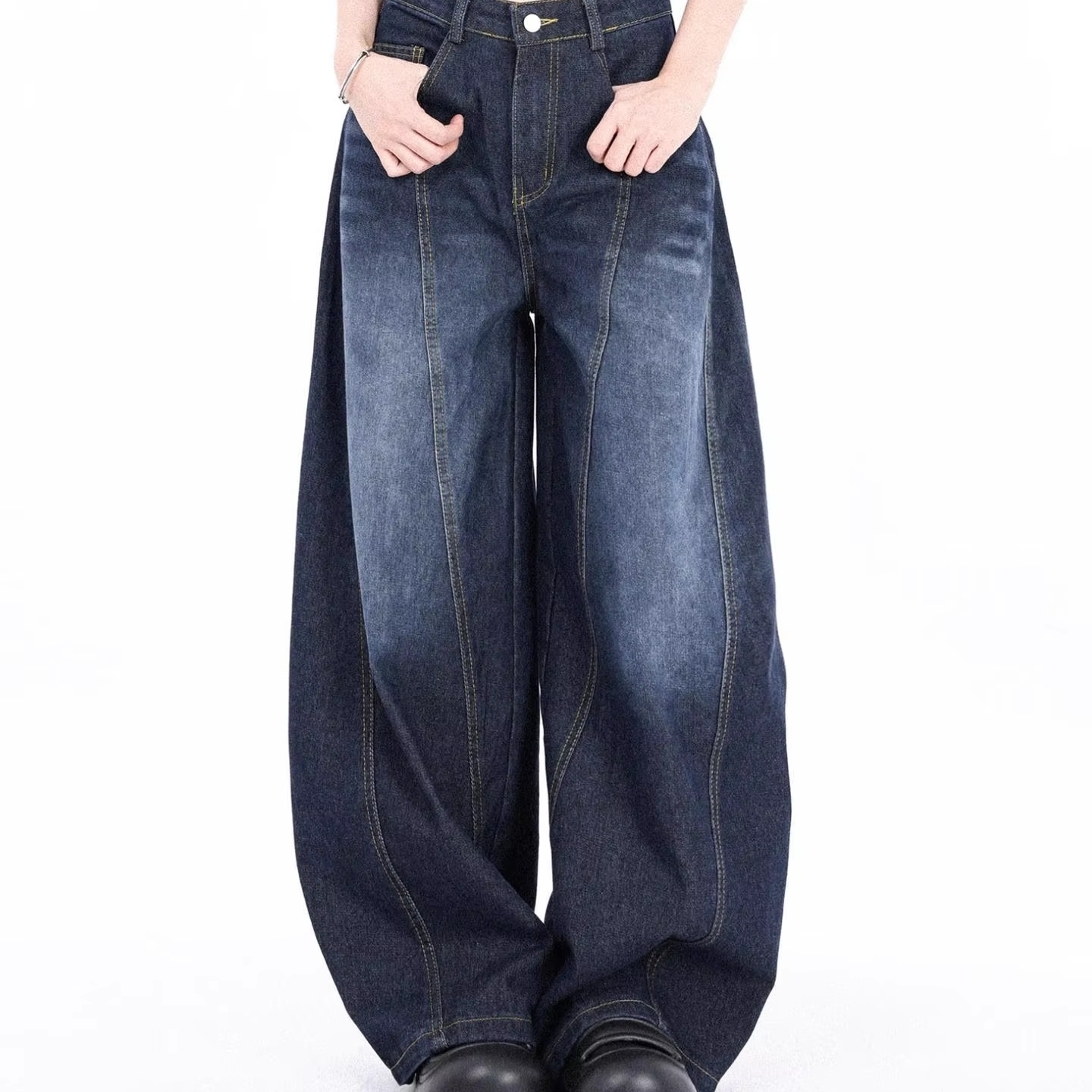 Custom Breathable High Waist Relaxed Y2K Denim Jeans Loose Acid Wash Multi-color Retro Wide Leg Summer Distressed Design