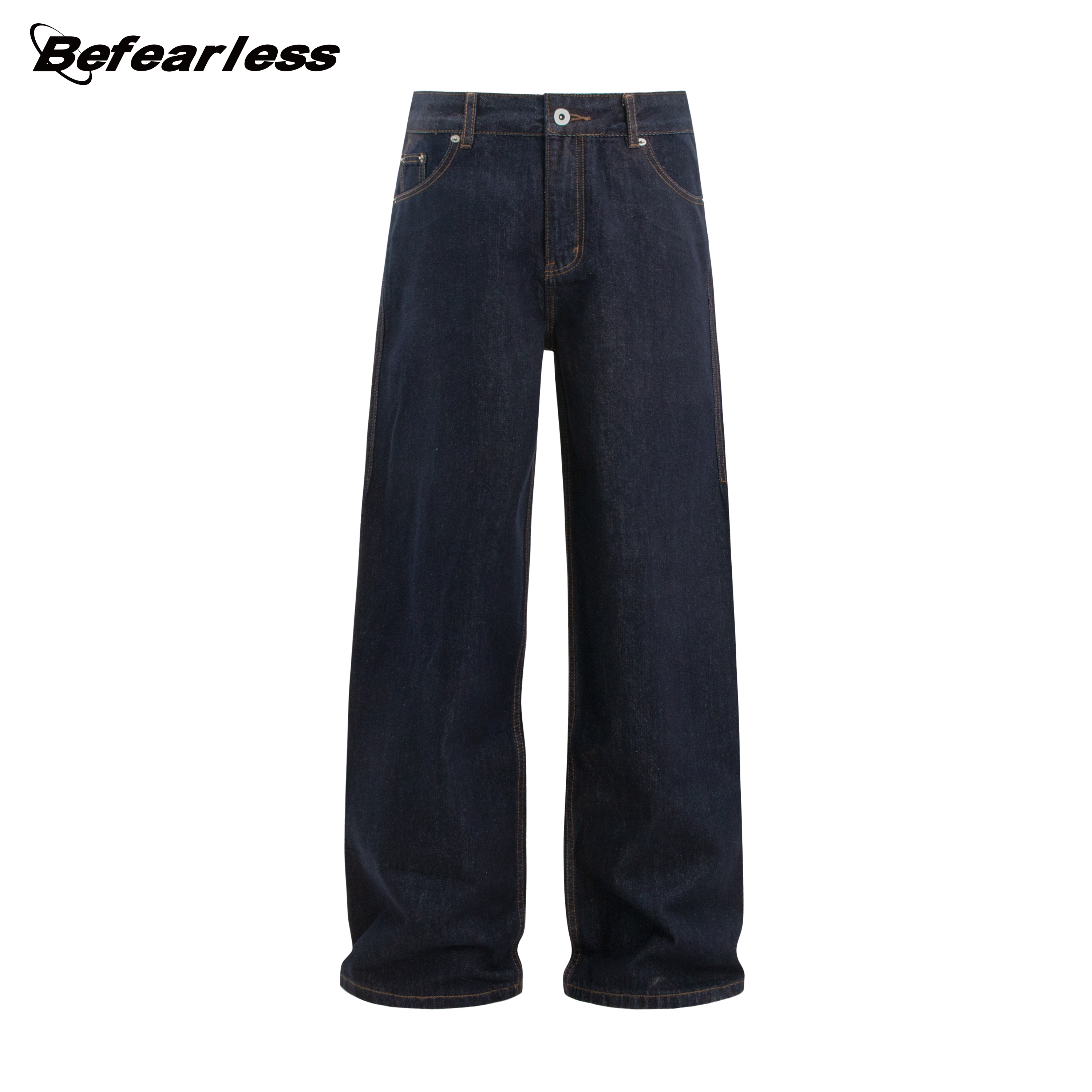 Manufacturer Custom High Quality Straight-leg Raw Denim Pants Streetwear Wholesale Unisex Casual baggy clean fit Wash Jeans