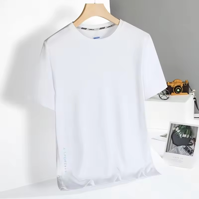 Men's Summer Clothes GYM Sports Top High Elastic Thin Soft O-Neck Short Sleeve Casual Running T-shirt Manufacturers