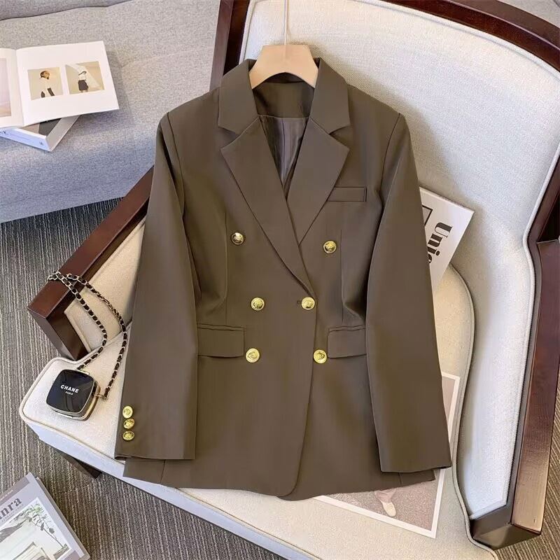I-0520 Women's Slim Fit Long Sleeve Breasted blazer Business Suits Jackets Elegant Ladies Suits &amp; Blazers