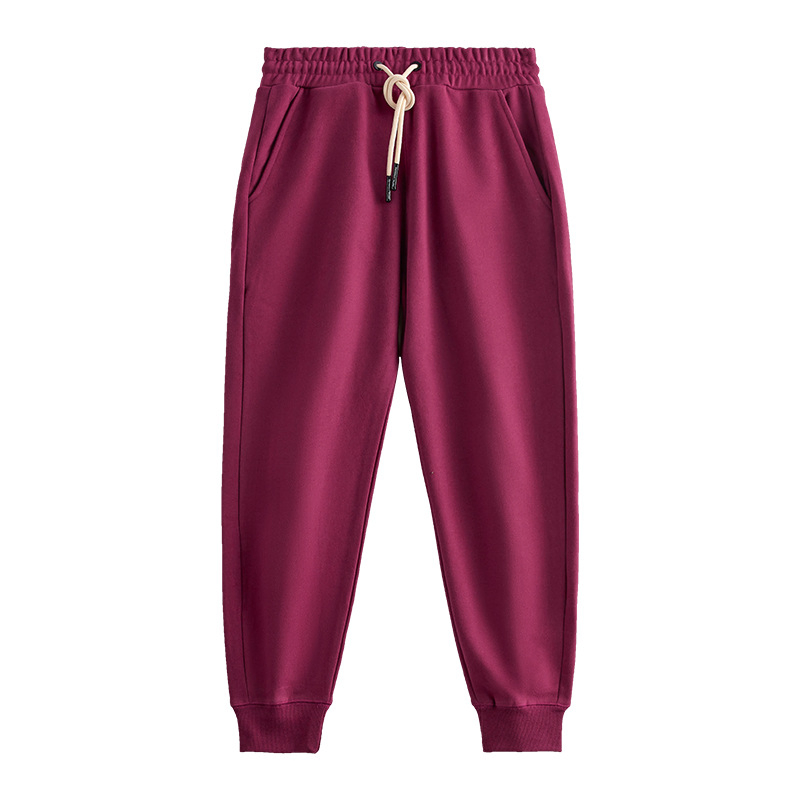 98009 New Style China Wholesale Women Tight Hemmed Waistband Drawstring Thickened Plush Sports Running Casual Jogger