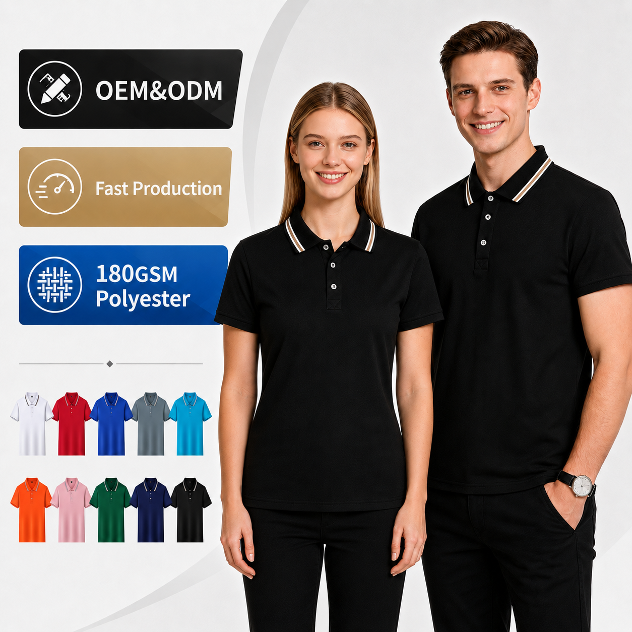 Custom Embroidered Logo Men's Polo Shirts Personalized Manufacturer Factory Direct Bulk Office Casual Versatile Wholesale