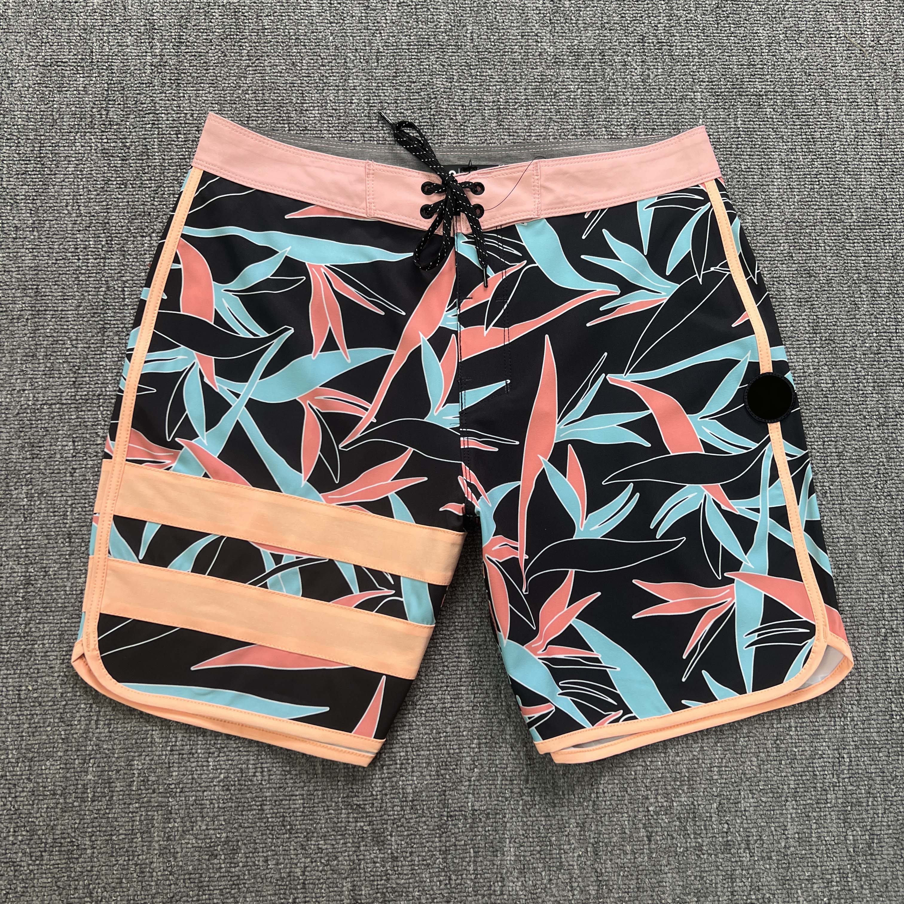 Men's New Waterproof Beach Shorts Fitness Swimwear Recycled Four WAY Stretch Breathable Board Shorts Printed Gym Swim Trunks