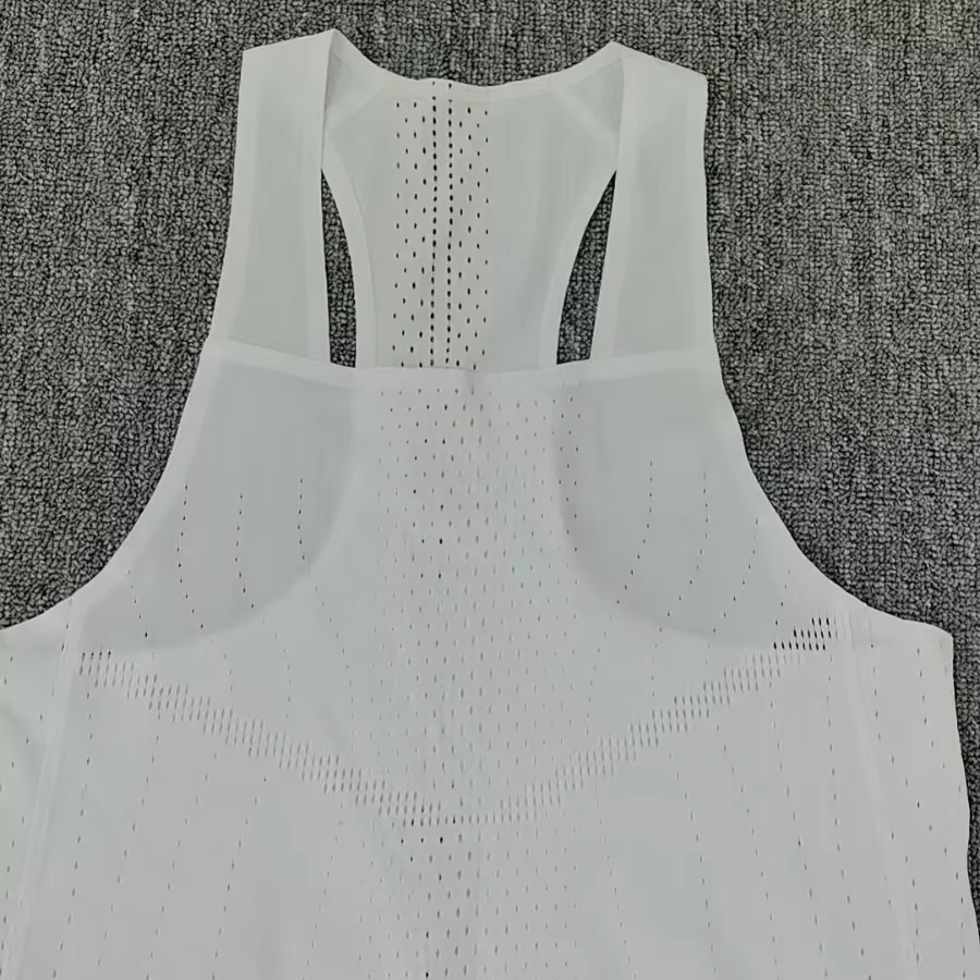 Custom Laser Drilling Men Seamless Fit Sport Club Pressure Vest Strength Polyester Quick Dry Marathon Running Singlet Tank Tops