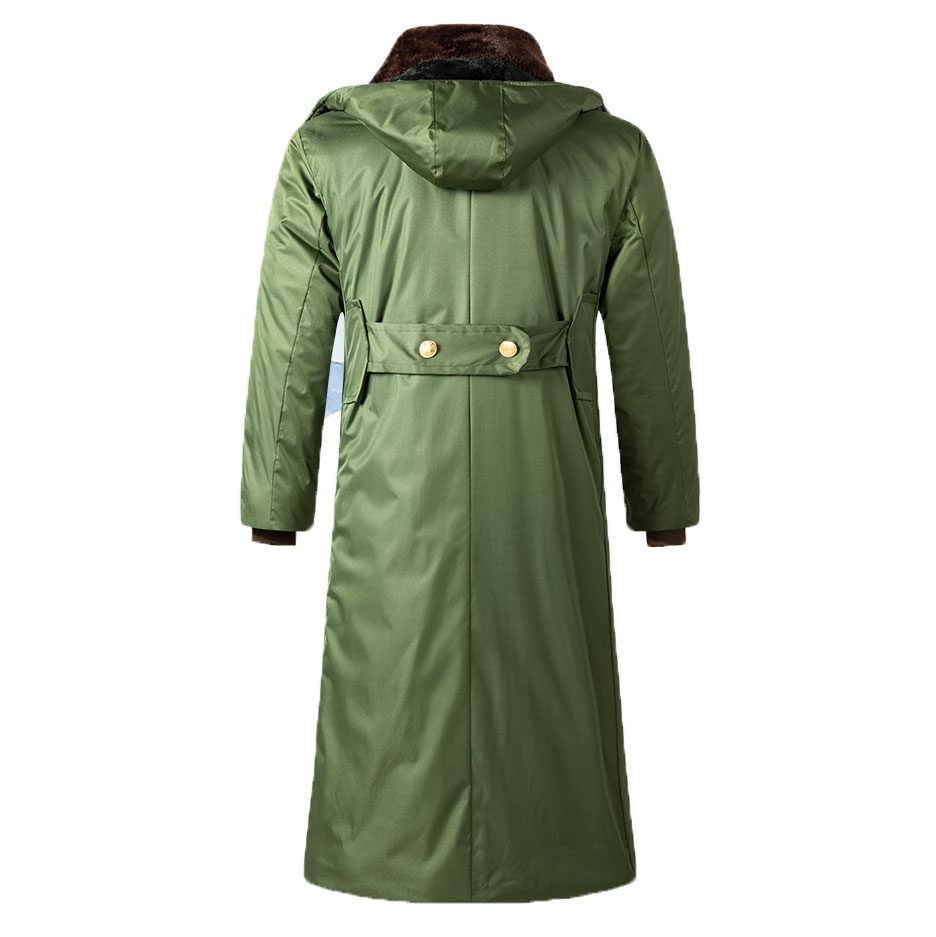 Autumn Winter Men's Hooded Blazer Workwear Coat Business Cotton Long Warm Windproof Overcoat