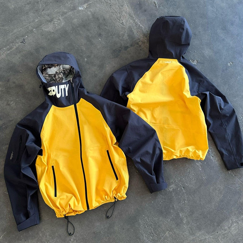 Custom Windproof Camouflage Oversized Jacket Waterproof Nylon Lightweight Outdoor Windbreaker Hoodie Color Block Zipup Vintage