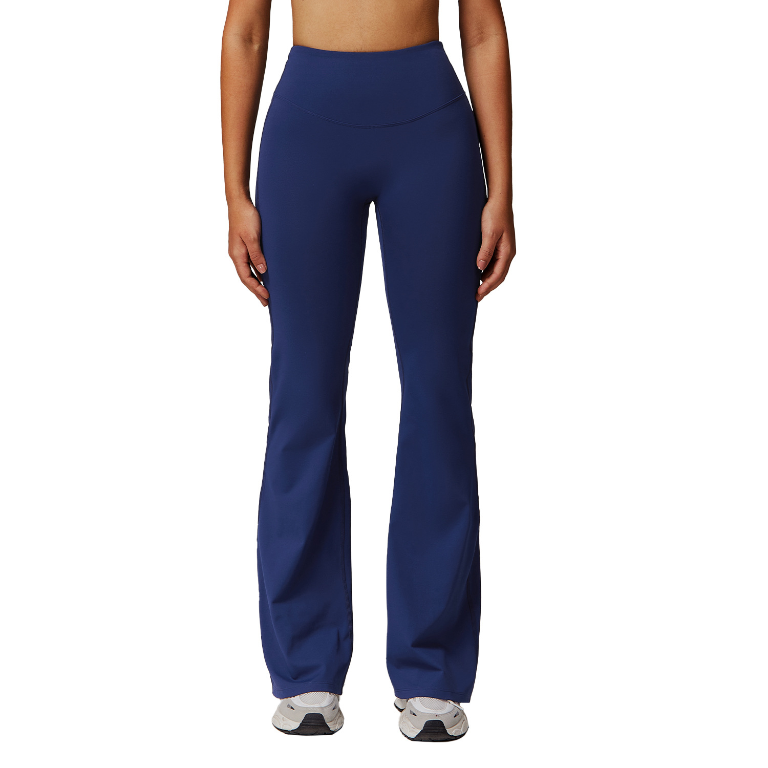 Yali Cross-border Tight Sporty Women's Mid-Calf High Waist Yoga Pants Velour Fabric Flared Wide-leg Running Fitness 9172