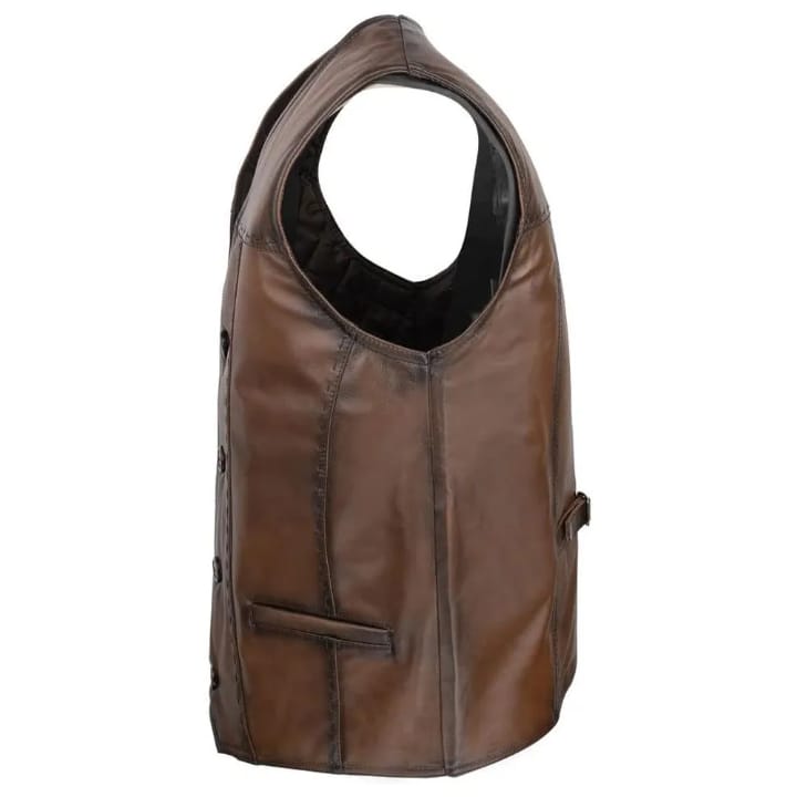 2026 Genuine Leather Vest Motorcycle Biker Leather Vest Riding Waistcoat Leather Vest Top Higher Stylish Design With Custom own.