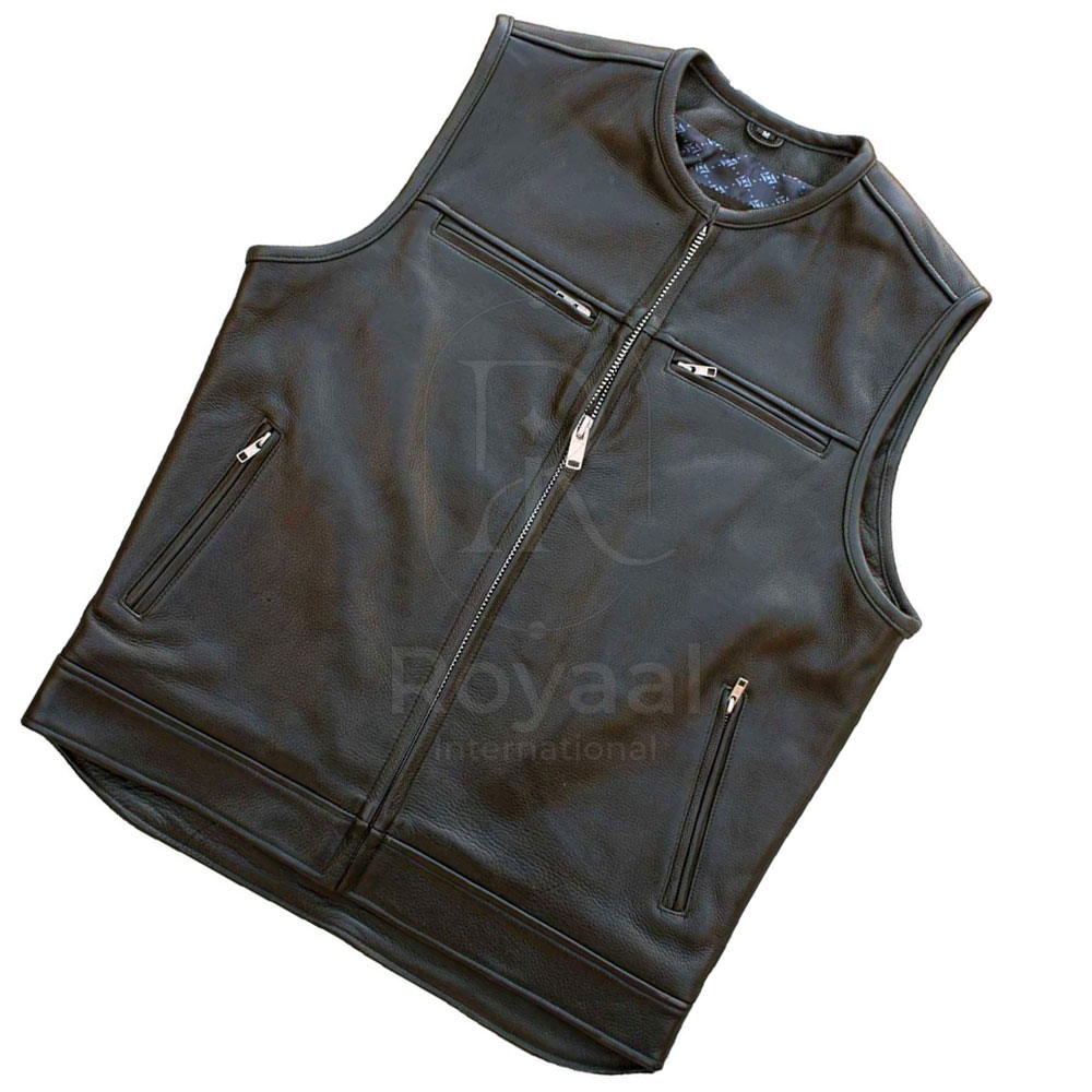 Wholesale Latest Design Breathable Men Leather Vest Best Quality Top Selling Low MOQ Men Leather Vest For Sale