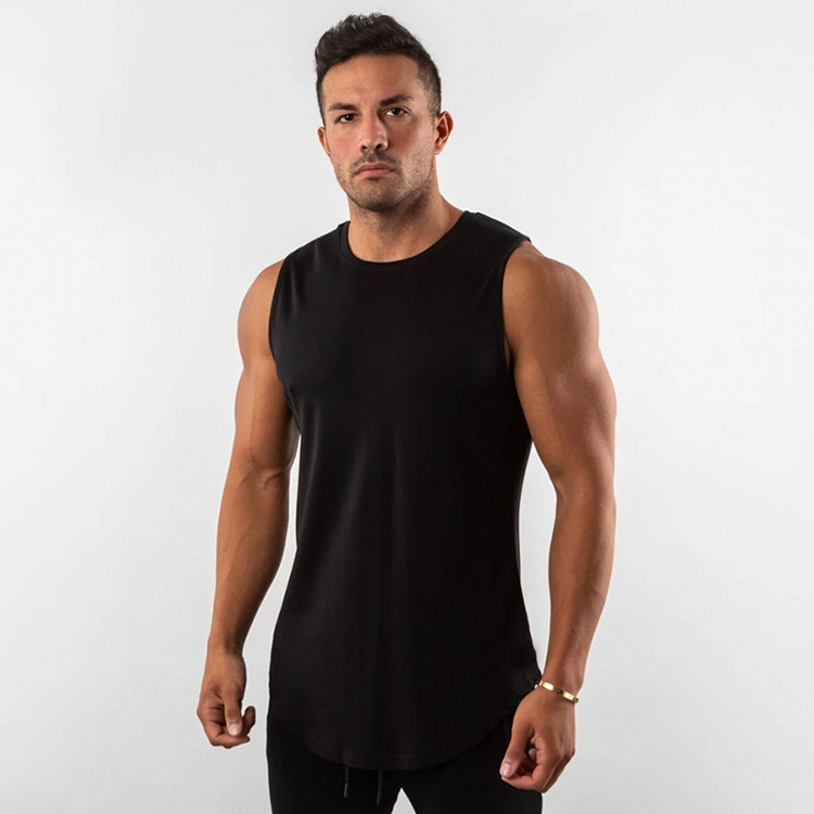 Wholesale Men's Custom Summer Workout Fitness Basketball Breathable Knitted Casual Style Gym Tank Top