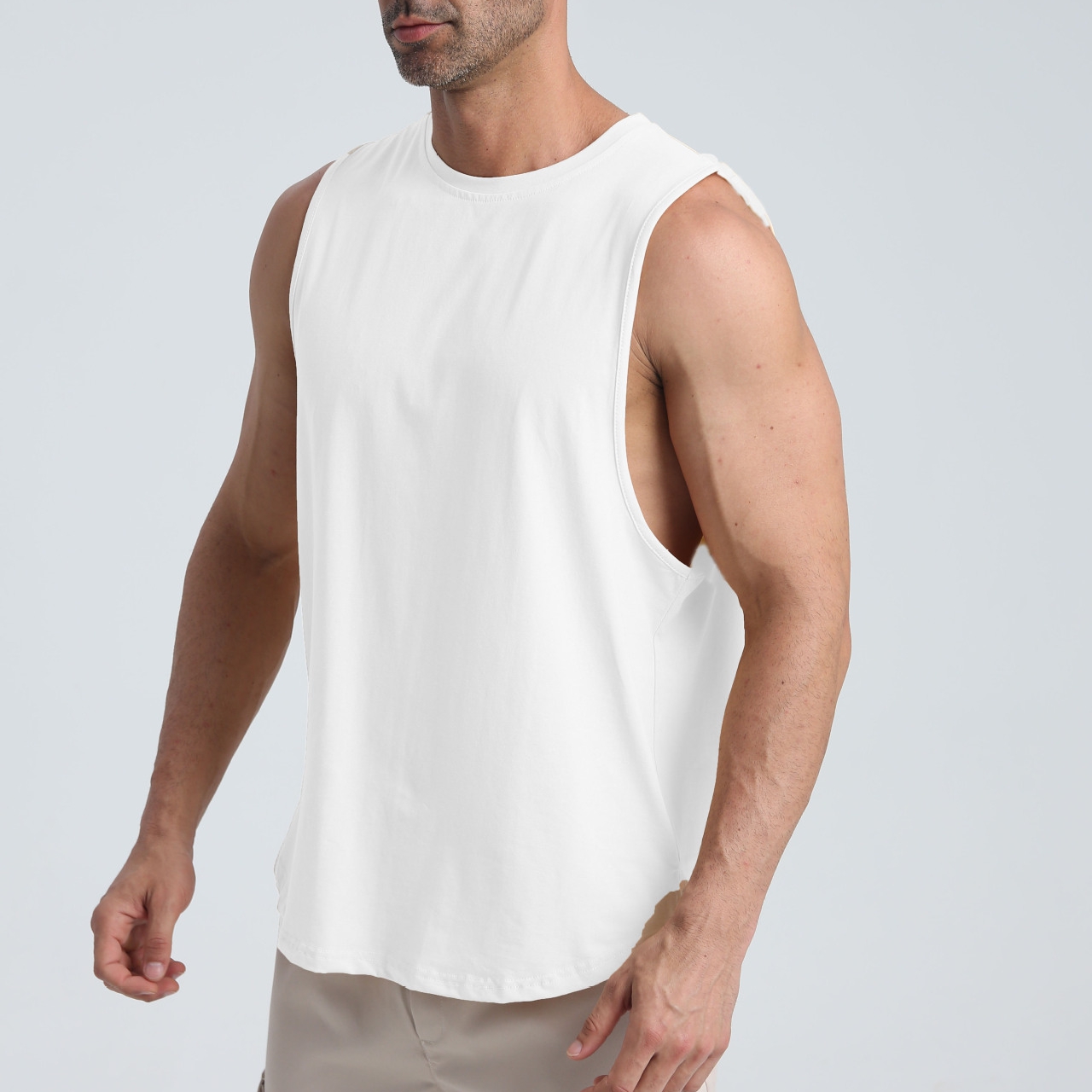 Custom Logo Breathable Plus Size Cotton Gym Muscle Sleeveless Sportswear Singlet Workout Fitness Tank Top Sport Vest for Men