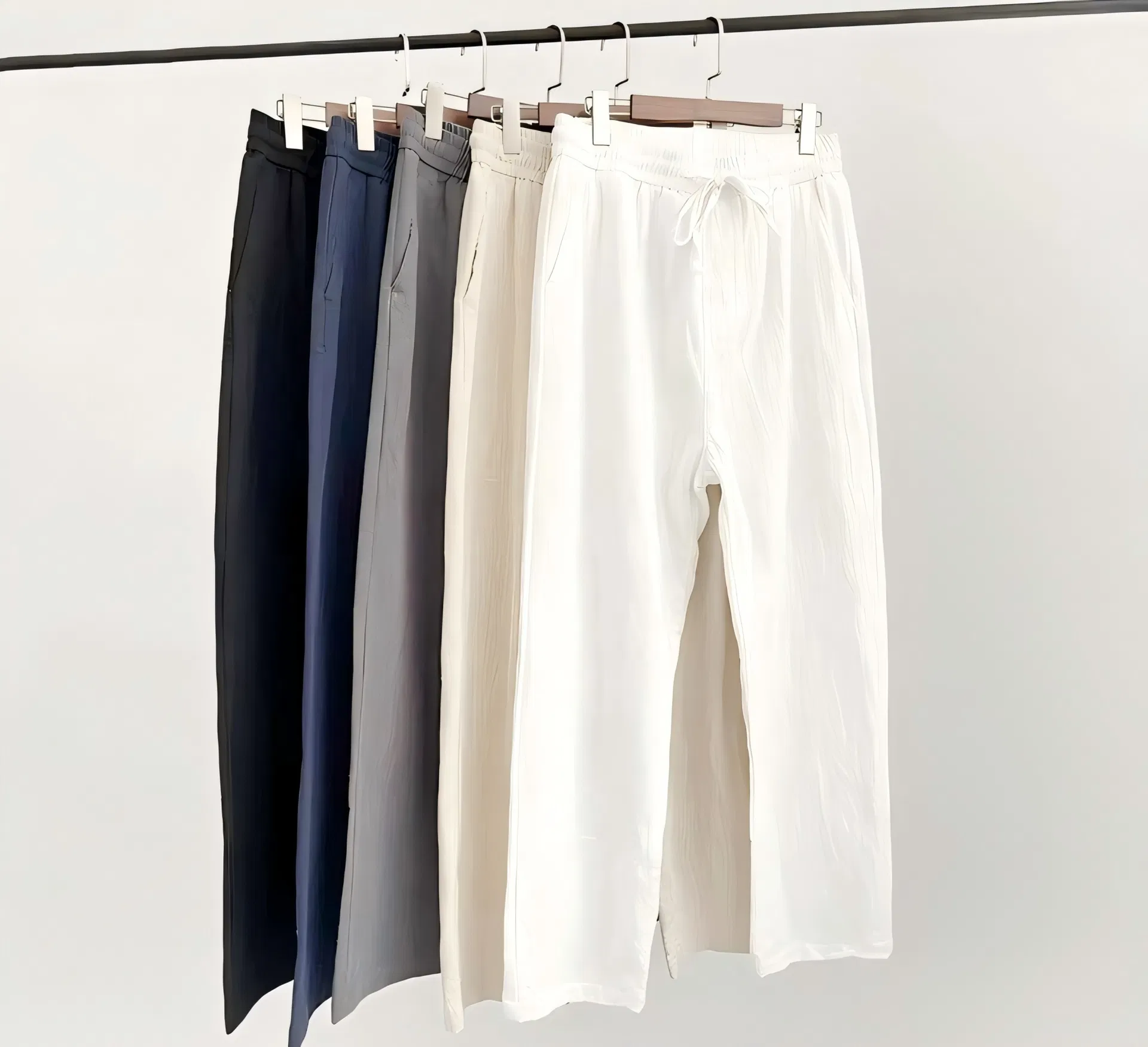 Custom Embroidered Heavy Flare Pants - Wool Blend Jogger Fit Cotton Wide Leg