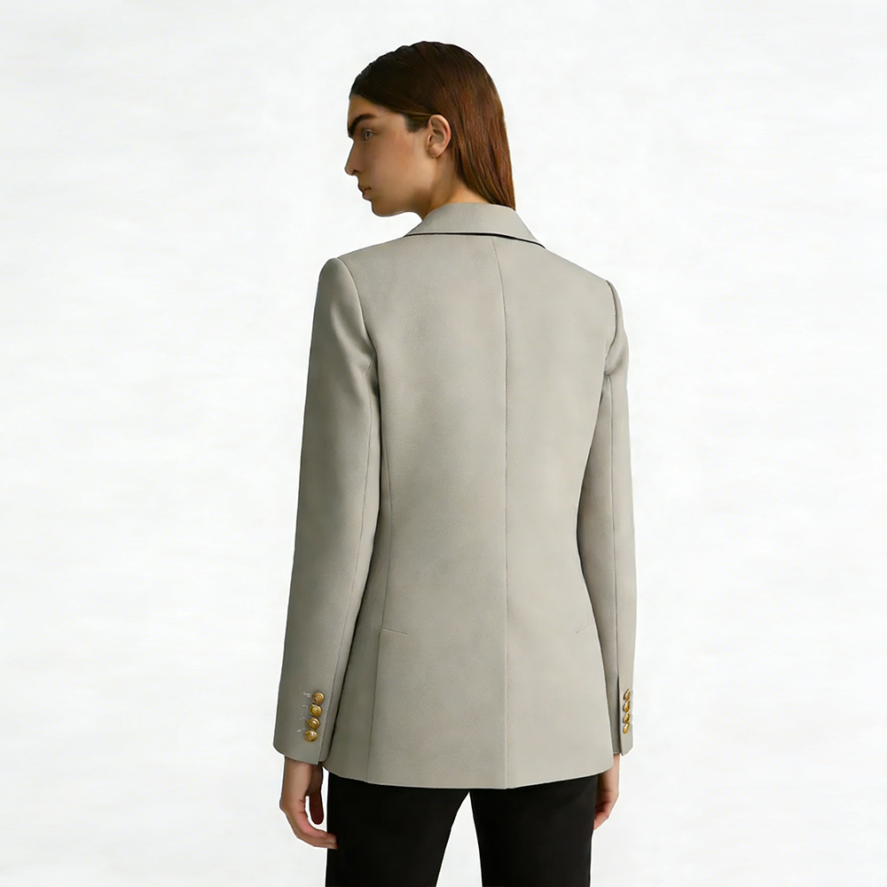 Premium Women's Double-Breasted Blazer - YSL-Style Silhouette &amp; Material, Bulk Order Supported