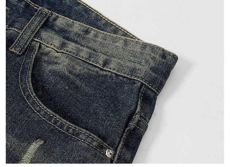 New Best Custom Design Straight Embroidered Sweet Button Breathable Jeans for Men Autumn Summer High Quality Denim Pants Low