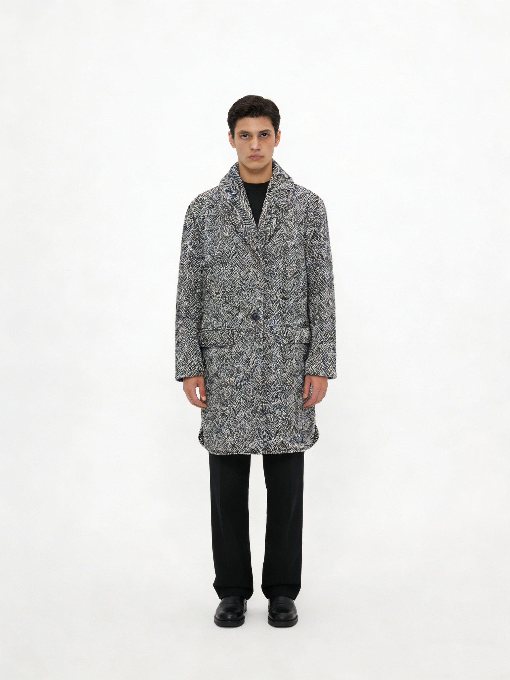 Men's Slim Fit Trench Overcoat Single Breasted Winter Warm Coat Classic Business Style Personality Design Long