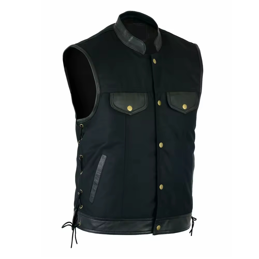 Breathable Men's Leather Vest Zipper Private Label Design Sleeveless Winter Warm Wear Wholesale High Quality OEM Service