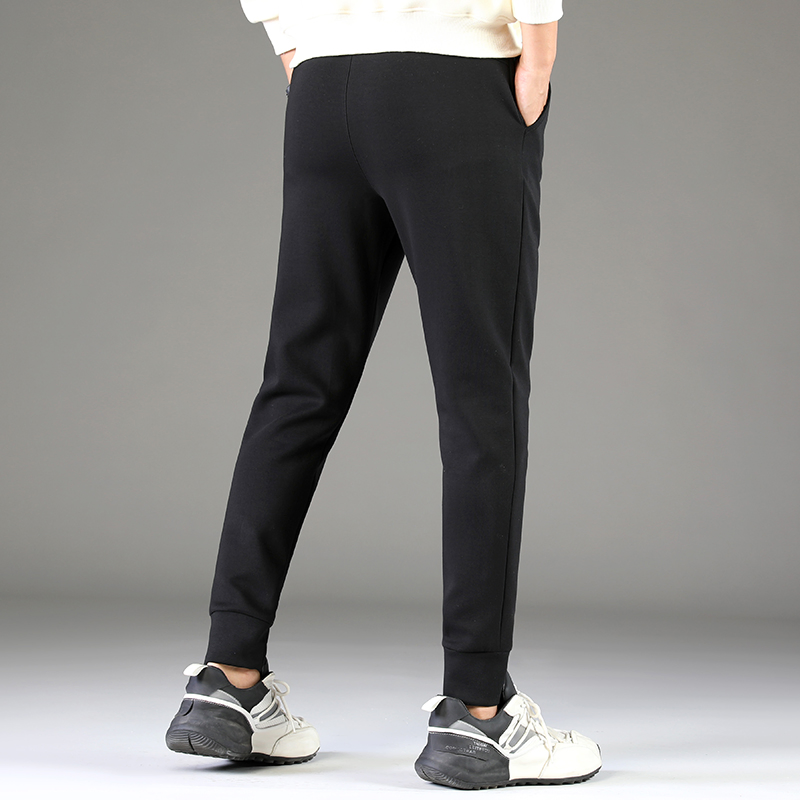 Casual Two Solid Colors Plain Jogger with Elasticated Trousers Foot Side Pocket Sports Trousers for Men