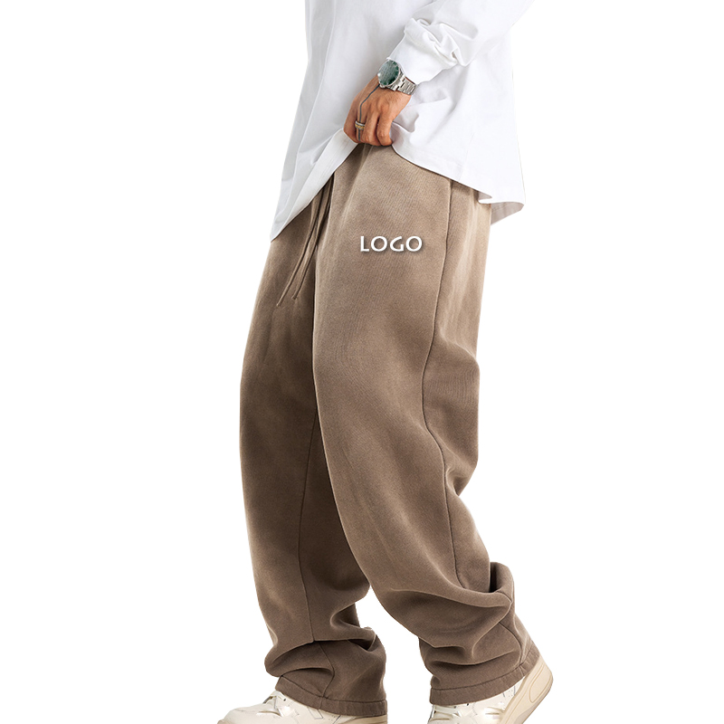 Loose Sport Customized Oversized 300g Fleece Thickened Straight Leg Mens Joggers